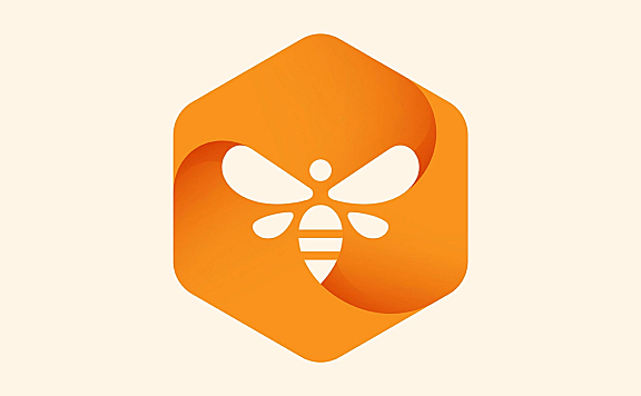 六边形蜜蜂剪影logo