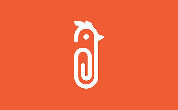 鸡回形针logo