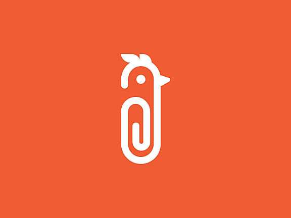 鸡回形针logo