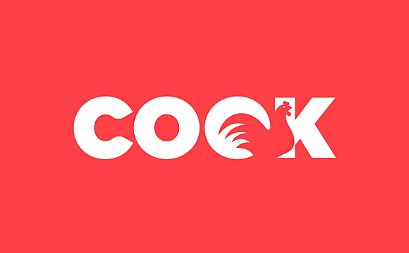 Cock负空间公鸡logo