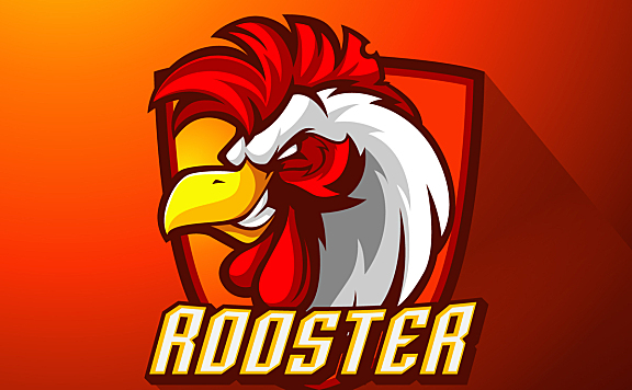 公鸡盾牌背景logo