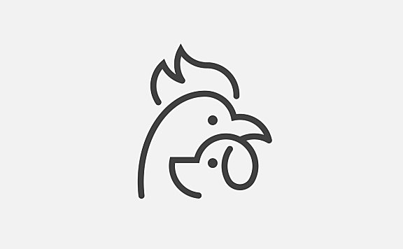 线条公鸡狗logo
