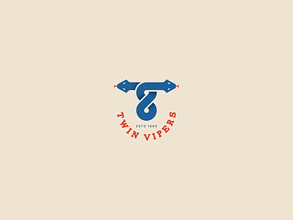 蓝色双头蛇吐信logo
