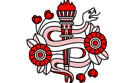 蛇绕火炬logo