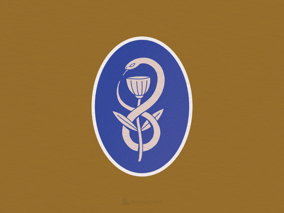 蛇绕花朵logo