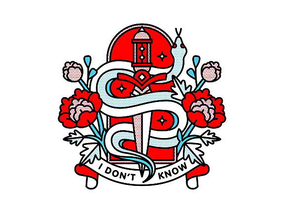 花丛中蛇绕剑logo