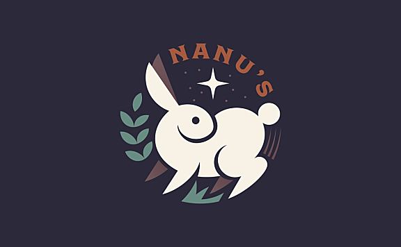 兔子插画徽标logo