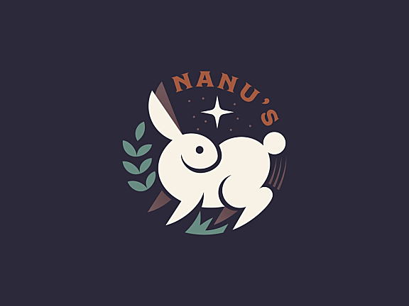 兔子插画徽标logo