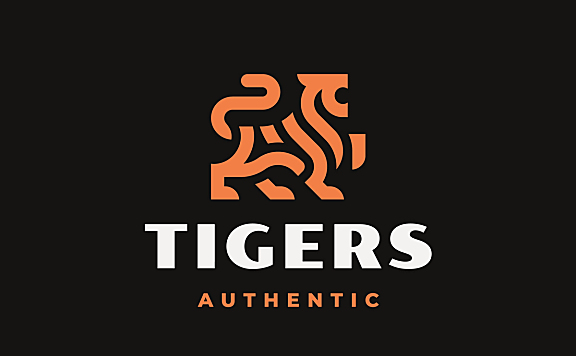 抽象条纹老虎logo