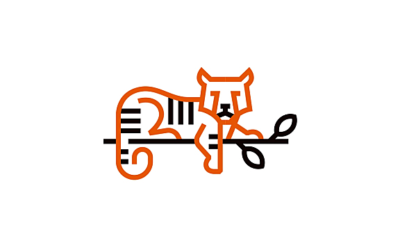趴在树上的老虎logo