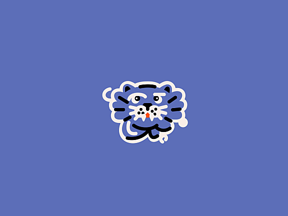蓝色可爱老虎头logo