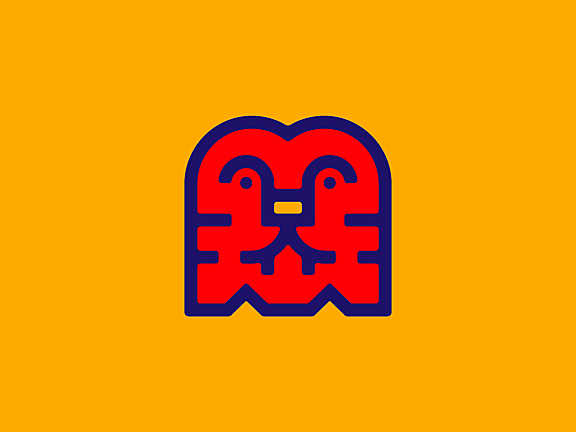 红色抽象老虎头logo