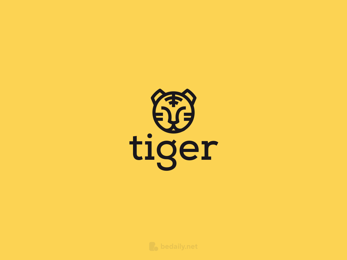 圆形老虎头线条logo