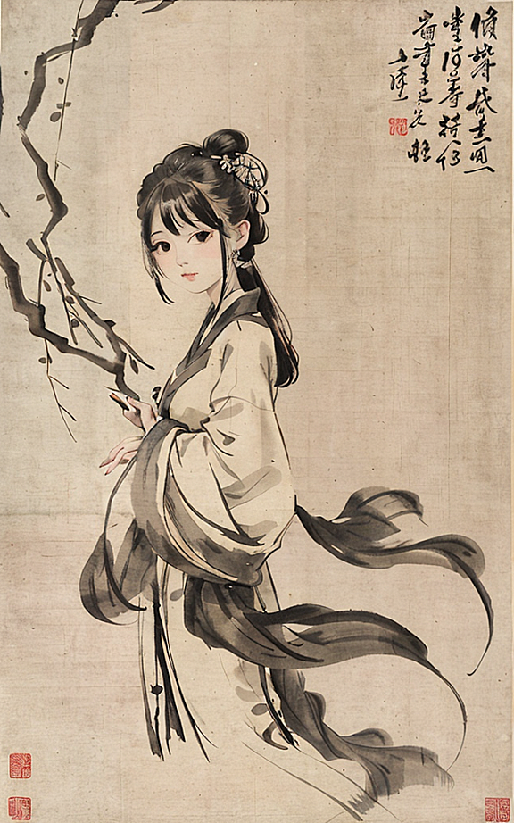 水墨古装美女