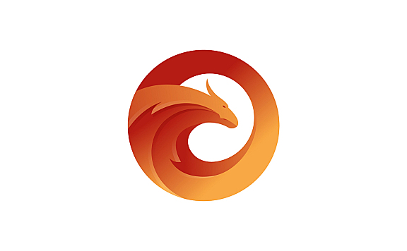 橙色圆形龙形logo
