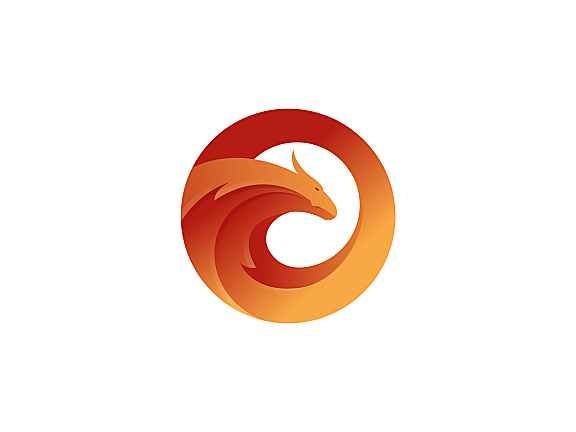 橙色圆形龙形logo