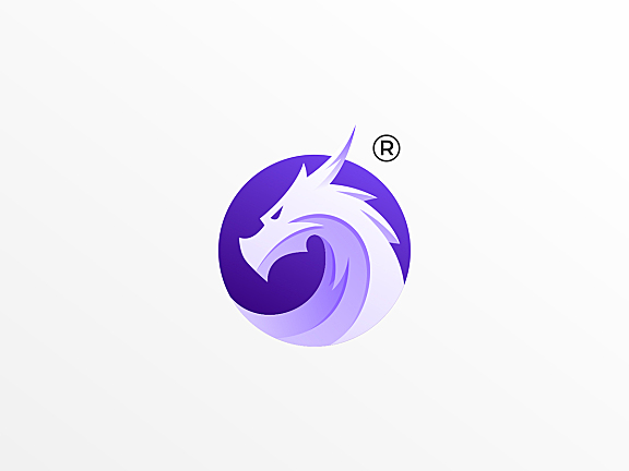 圆形紫色剪纸风logo